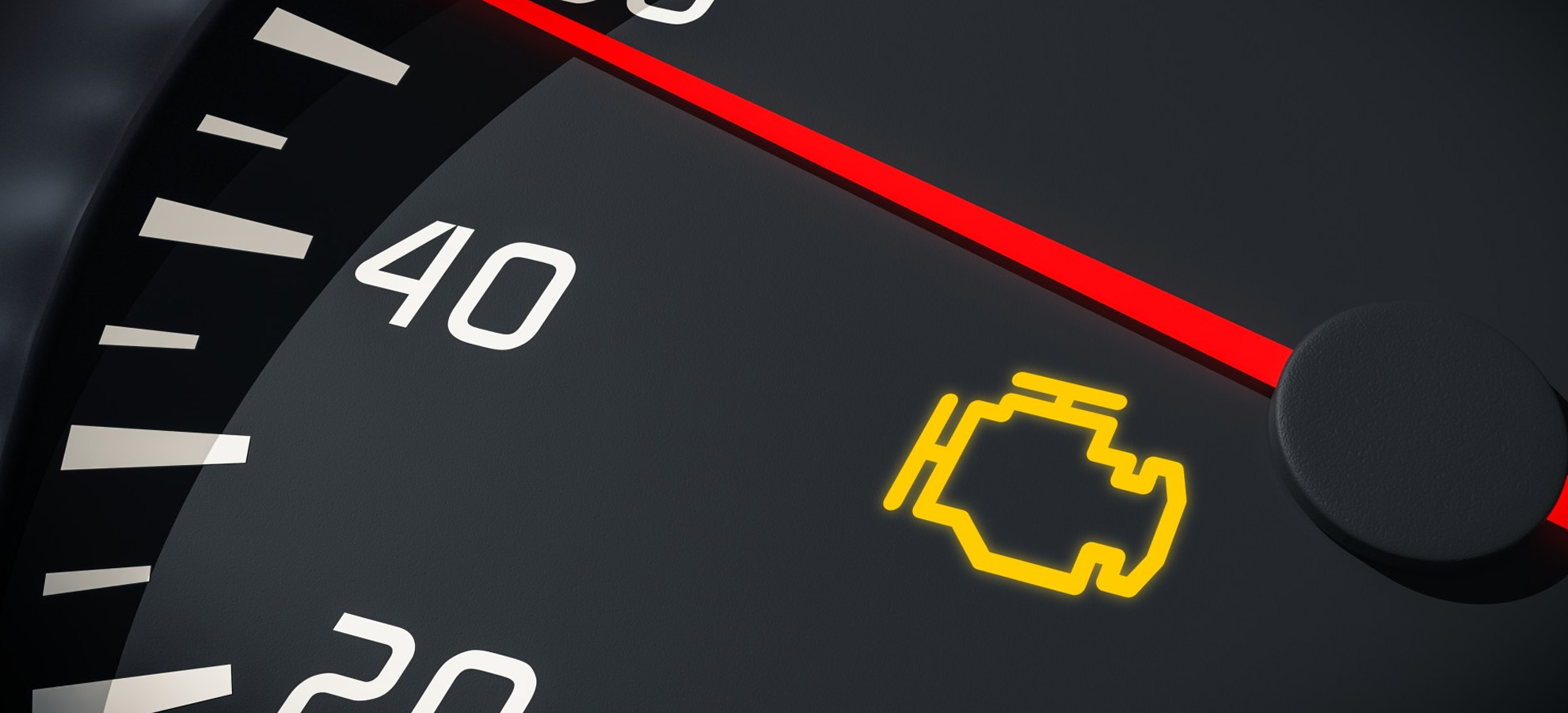 An image of a check-engine light on a dash - a telltale sign that a replacement or used auto part might be required to fix the issue